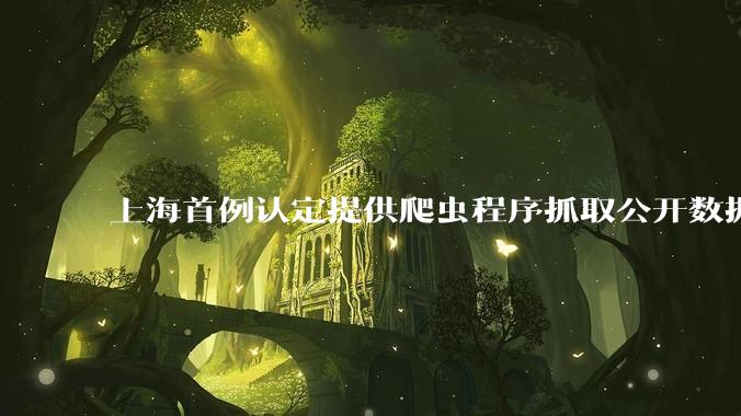 上海首例认定提供爬虫程序抓取公开数据构成提供侵入计算机信息系统程序罪案，该案件有哪些细节值得关注？
